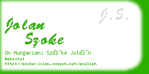 jolan szoke business card